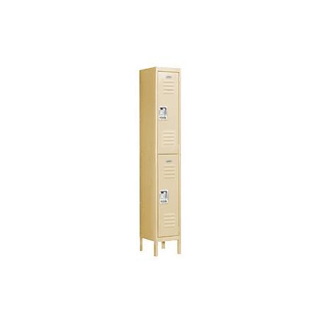 Standard Metal Locker-Double Tier-1 Wide-Tan-Assembled