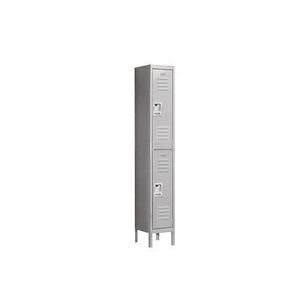 Standard Metal Locker-Double Tier-1 Wide-Gray-Unassembled
