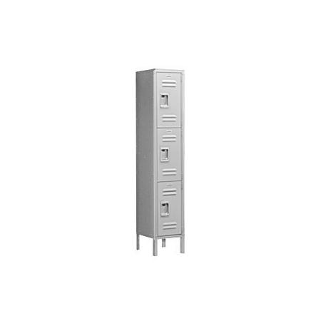 63152GY-U 12 in. W x 66 in. H x 12 in. D Standard Metal Locker-Triple Tier-1 Wide-Gray-Unassembled