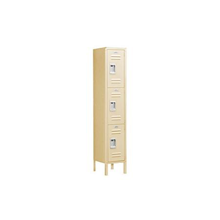 Standard Metal Locker-Triple Tier-1 Wide-Tan-Assembled