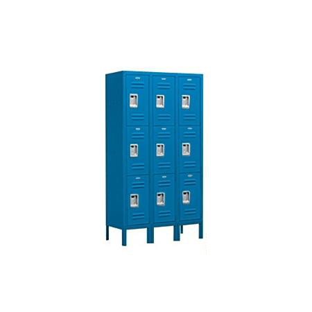 Standard Metal Locker - Triple Tier - 3 Wide - Blue - Assembled