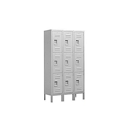 Standard Metal Locker - Gray - Triple Tier - 3 Wide - Assembled