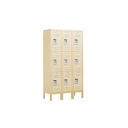 Standard Metal Locker - Triple Tier - 3 Wide - Tan - Unassembled