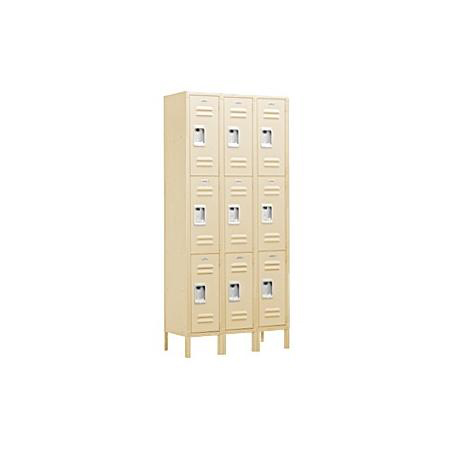 63362TN-U 36 in. W x 78 in. H x 12 in. D Standard Metal Locker-Triple Tier-3 Wide-Tan-Unassembled