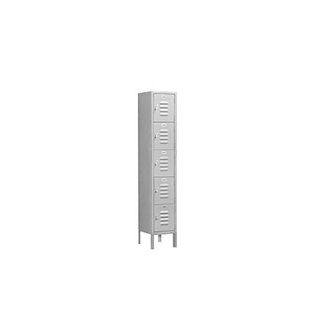 65158GY-A 12 in. W x 66 in. H x 18 in. D Standard Metal Locker-Five Tier Box Style-1 Wide-Gray-Assembled