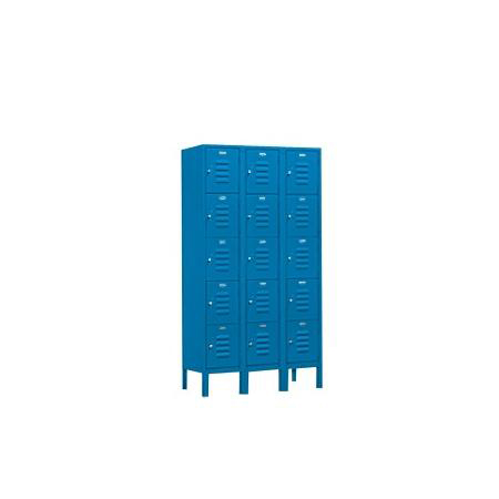 65355BL-A 12 in. W x 78 in. H x 15 in. D Standard Metal Locker-Five Tier Box Style-3 Wide-Blue-Assembled