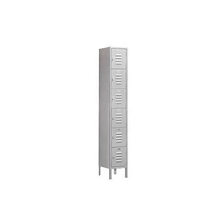 66162GY-A 12 in. W x 78 in. H x 12 in. D Standard Metal Locker-Six Tier Box Style Bridge-1 Wide-Gray-Assembled