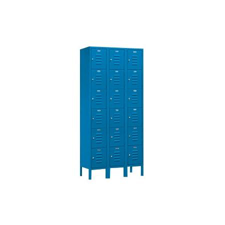 66362BL-A 36 in. W x 78 in. H x 12 in. D Standard Metal Locker-Six Tier Box Style Bridge-1 Wide-Blue-Assembled