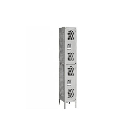 Vented Metal Locker - Double Tier-1 Wide-Gray-Assembled