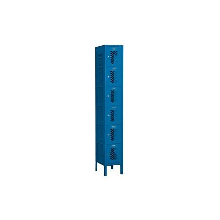 76168BL-A 12 in. W x 78 in. H x 18 in. D Six Tier Box Style-Double Tier-1 Wide-Blue-Assembled