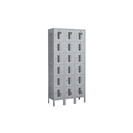 76368GY-U 36 in. W x 78 in. H x 18 in. D Six Tier Box Style-Double Tier-3 Wide-Gray-Unassembled