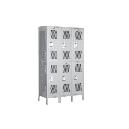 Picture of Salsbury Industries 82365GY-A 15 in. D Extra Wide Vented Metal Locker-Double Tier-3 Wide-Gray-Assembled