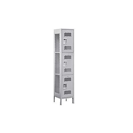 Extra Wide Vented Metal Locker - Gray - Assembled