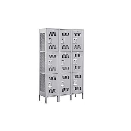 Extra Wide Vented Metal Locker - Gray - Unassembled