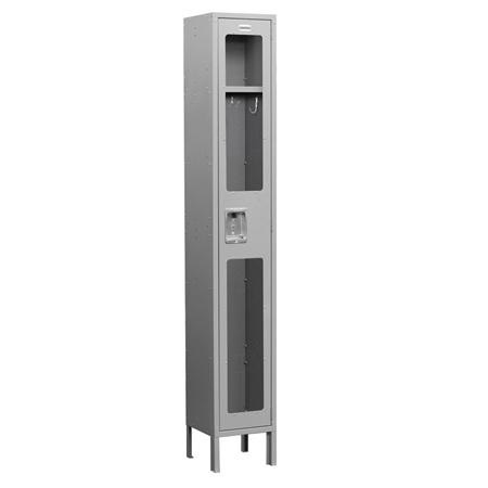 6 ft. H x 12 in. D See-Through Metal Locker - Single Tier - 1 Wide - Unassembled - Gray