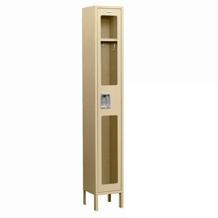 See-Through Metal Locker - Single Tier - 1 Wide - Unassembled - Tan