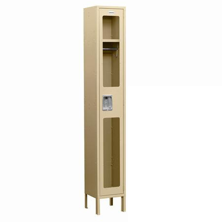 See-Through Metal Locker - Single Tier - 1 Wide - Assembled - Tan
