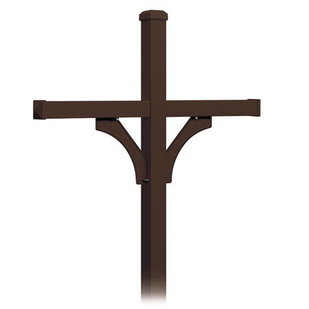 Deluxe Mailbox Post 2 Sided for 4 Mailboxes In-Ground Mounted - Bronze