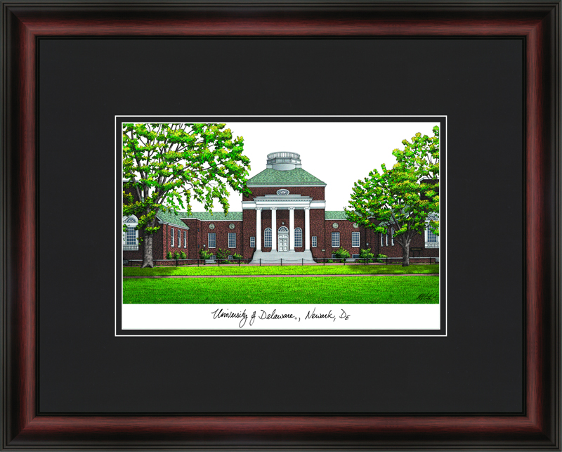 Picture of Campus Images DE999A University of Deleware Academic with Cherry Moulding and Black Matted