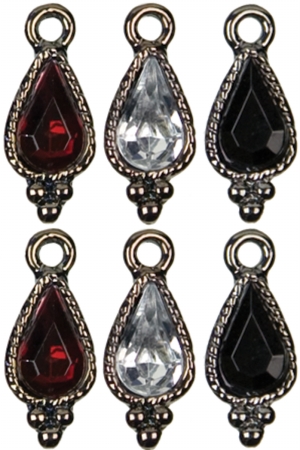 Cousin 150115 Jewelry Basics Metal Charms 6-Pkg-Gunmetal Teardrop