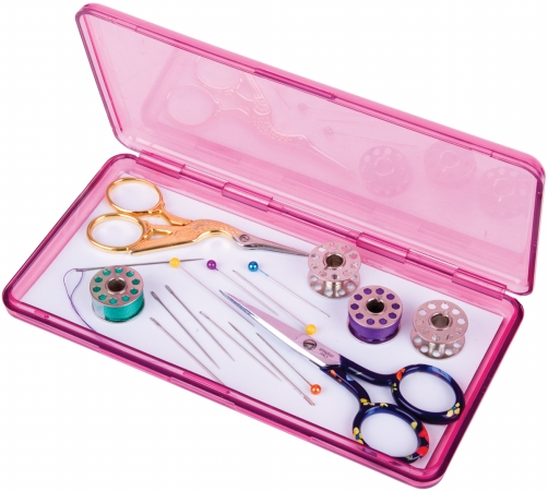 ArtBin 88072 ArtBin Slim Line Magnetic Needle Case-.6875 in. x 3.675 in. x 7.375 in. Translucent Raspber