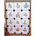 Fairway 493871 Stamped Baby Quilt Blocks 18 in. x 18 in. 6-Pkg-Boy Bears Fairway 493871 Stamped Baby Quilt Blocks 18 in. x 18 in. 6-Pkg-Boy Bears