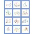 Fairway 493872 Stamped Baby Quilt Blocks 18 in. x 18 in. 6-Pkg-Toy Vehicle Fairway 493872 Stamped Baby Quilt Blocks 18 in. x 18 in. 6-Pkg-Toy Vehicle