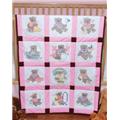 Fairway 493873 Stamped Baby Quilt Blocks 18 in. x 18 in. 6-Pkg-Girl Bears Fairway 493873 Stamped Baby Quilt Blocks 18 in. x 18 in. 6-Pkg-Girl Bears