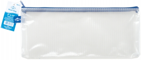 Picture of Blue Hills Studio 120323 Mesh Bag with Zipper 5 in. x 13 in. -Clear 