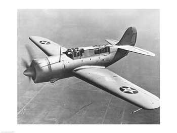 Picture of PVT/Superstock SAL990115 High angle view of a fighter plane in flight  Curtiss SB2C Helldiver  December 1941 -24 x 18- Poster Print