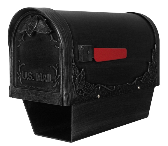 Picture of Floral SCF-2003-BLK Floral Curbside Mailbox with Paper Tube-Black