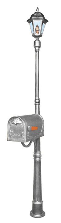 Picture of Ashland SPK-606-SW Ashland Mailbox - Post Light Combination Kit-Swedish Silver