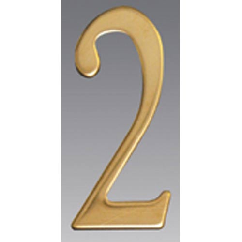 Brass Address Numbers Size - 2  Number - 2-Brass
