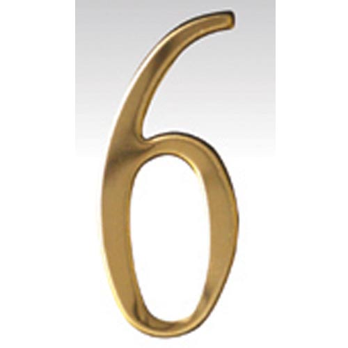 Brass Address Numbers Size - 2 Number - 6-Brass