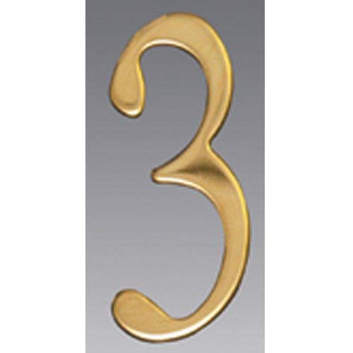 Brass Address Numbers Size - 3  Number - 3-Brass
