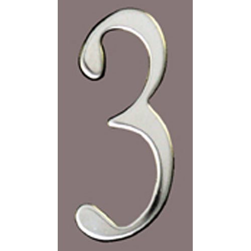 Stnls Steel Address Numbers Size - 3  Number - 3-Stainless Steel