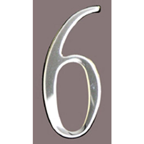 SS3-Number 6 Stnls Steel Address Numbers Size - 3  Number - 6-Stainless Steel