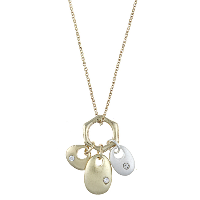 Picture of Zirconmania 629P-11811G Two Tone Cherish Three Piece Multi-Shapes Whimsical Charm Necklace