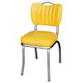 Richardson Seating Corp 4260CIY 4260 Handle Back Diner Chair -Cracked Ice Yellow- with Single Tone Channel Back and 2 in Richardson Seating Corp 4260CIY 4260 Handle Back Diner Chair -Cracked Ice Yellow- with Single Tone Channel Back and 2 in