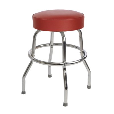 Richardson Seating Corp 1950RED-24 1950- 24 in. Floridian Swivel Counter Stool, Red - Chrome