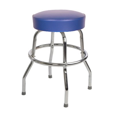 Richardson Seating Corp 1950BLU-24 1950- 24 in. Floridian Swivel Counter Stool, Blue - Chrome