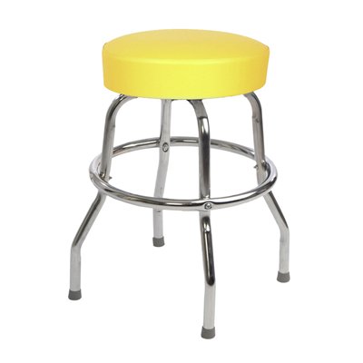 Picture of Richardson Seating Corp 1950YEL-24 1950- 24 in. Floridian Swivel Counter Stool- Yellow - Chrome