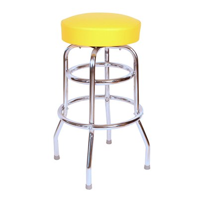 Richardson Seating Corp 1952YEL 1952- 30 in. Floridian Swivel Bar Stool, Yellow - Chrome
