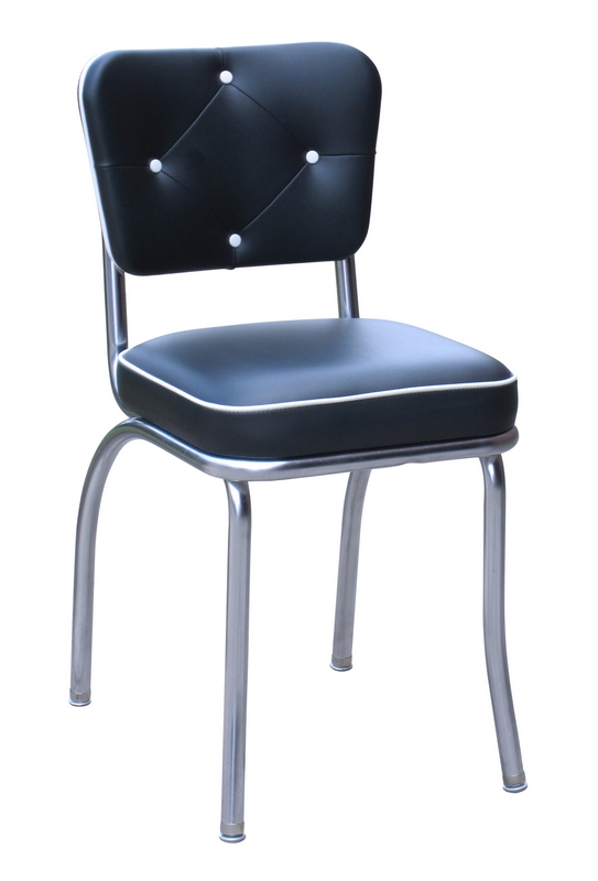 Richardson Seating Corp 4240BLK 4240 Lucy Diner Chair -Black-Seat - Chrome