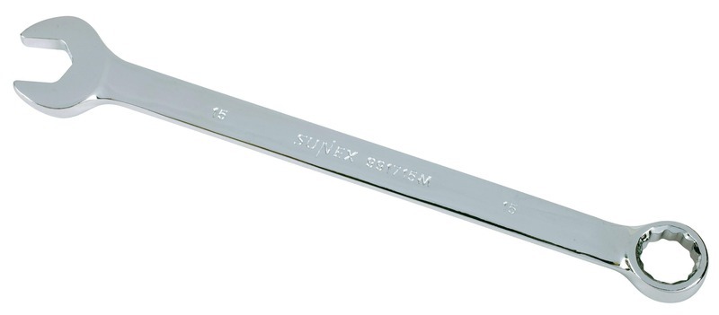 Sunex 15mm Full Polish V-Groove Combination Wrench (991715MA)