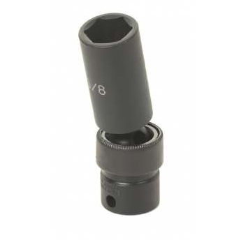 3/8" Drive, 14mm Size, Metric Socket, 6 Points, 14mm,3/8"D,Impact,Univ 6pt.,D