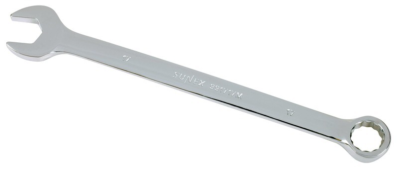 Sunex Tools 17mm Full Polish V-Groove Combination Wrench Chrome (991717MA)
