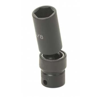 3/8" Drive, 19mm Size, Metric Socket, 6 Points, 19mm, 3/8"D, Impact, 6pt., D, Blk