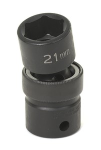 1/2" Drive, 19mm Size, Metric Socket, 6 Points, 19mm,1/2"D,Impact,Univ 6pt.