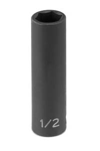 Impact Socket, 3/8 in Drive Size, 1 in Socket Size, Hex, 6-point, Deep Length
